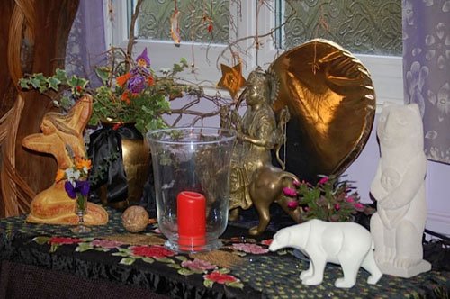 An altar in the Goddess Hall